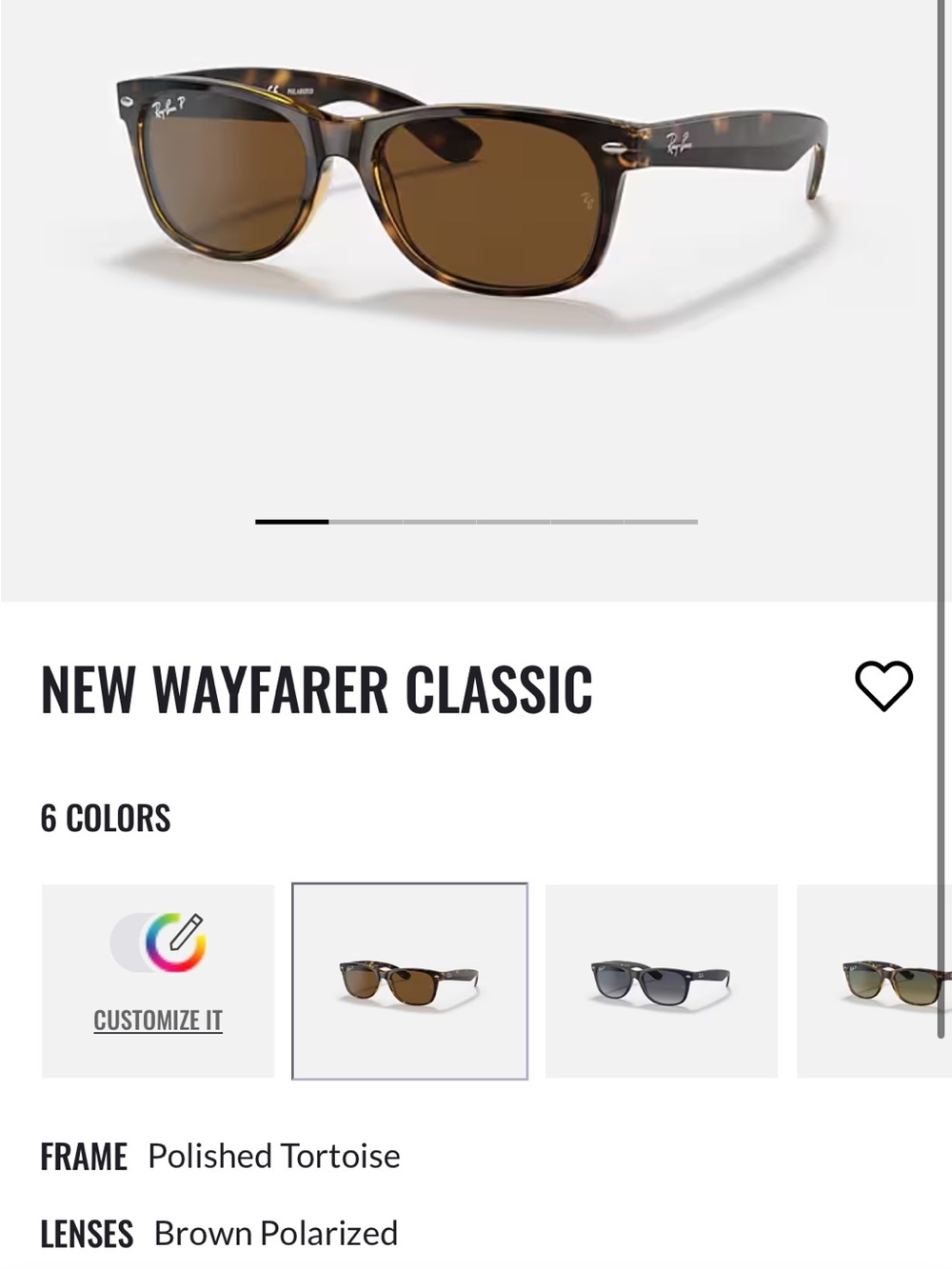 Ray-Ban New Wayfarer Sunglasses - Tortoise Frame with Brown Lenses